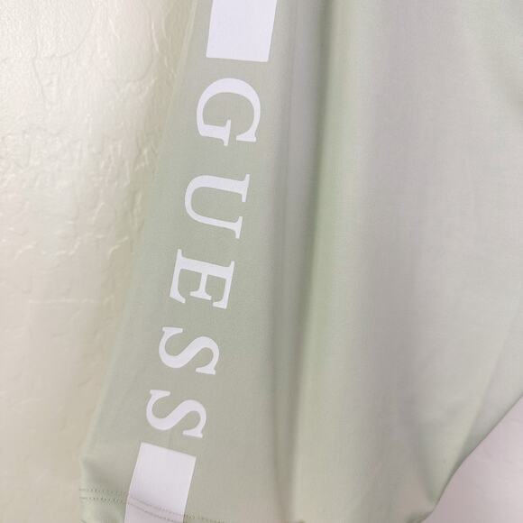 Guess Xolani Logo High Rise Stretch Elastic Waist Biking Short Sage Mint L NWT - Picture 5 of 11